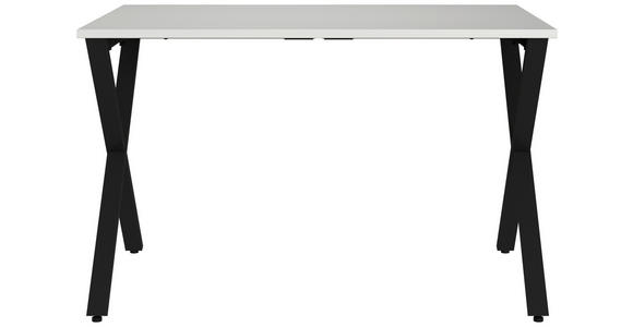 SCHREIBTISCH 120/80/75 cm  in Schwarz, Hellgrau  - Hellgrau/Schwarz, MODERN, Holzwerkstoff/Metall (120/80/75cm) - Novel