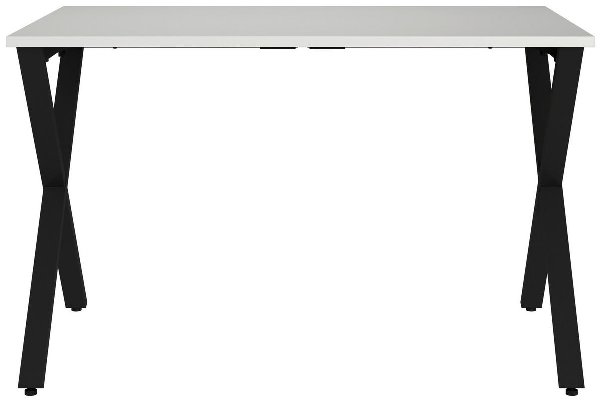 SCHREIBTISCH 120/80/75 cm  in Schwarz, Hellgrau  - Hellgrau/Schwarz, MODERN, Holzwerkstoff/Metall (120/80/75cm) - Novel