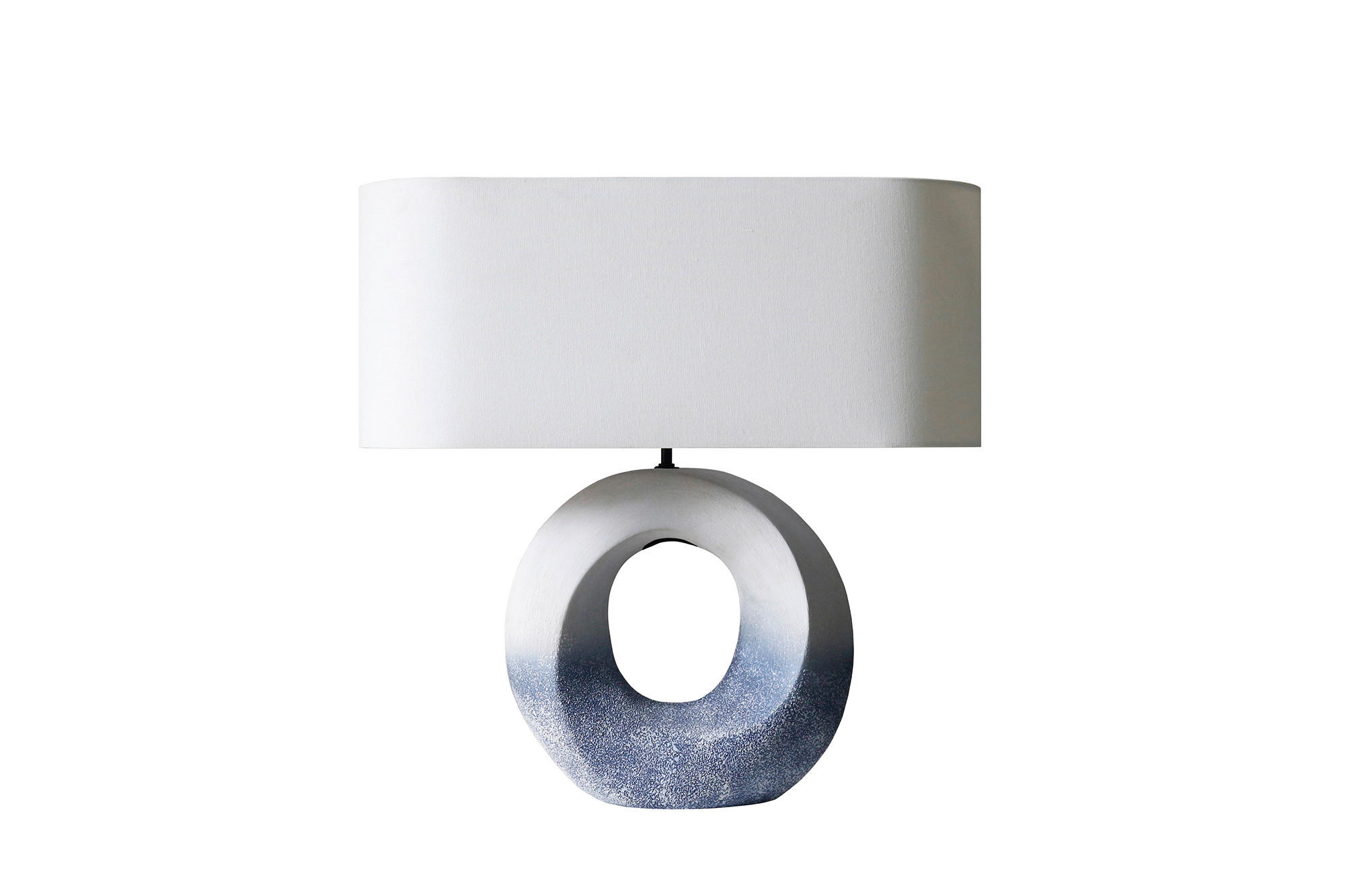 TISCHLEUCHTE 31/55/15 cm   - Blau/Elfenbein, Design, Keramik/Textil (31/55/15cm) - P & B