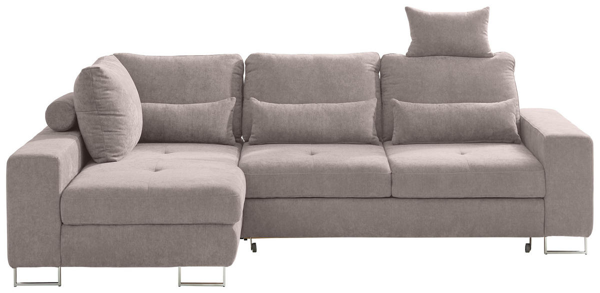 ECKSOFA  in Flachgewebe Beige  188/260 cm  - Beige, Design, Textil/Metall (188/260cm) - Hom`in