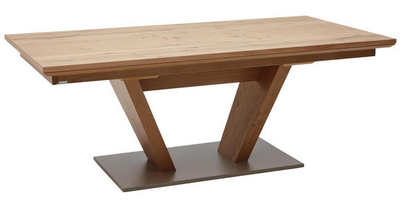 ESSTISCH Eiche furniert rechteckig Edelstahlfarben, Eichefarben - Edelstahlfarben/Eichefarben, Design, Holz/Metall (200/100/76cm) - Dieter Knoll