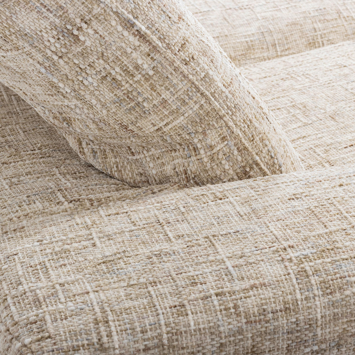 ECKSOFA PORTLAND in Struktur Beige Kopfteilverstellung  187/295 cm  - Chromfarben/Beige, Design, Holz/Textil (187/295cm) - Livetastic