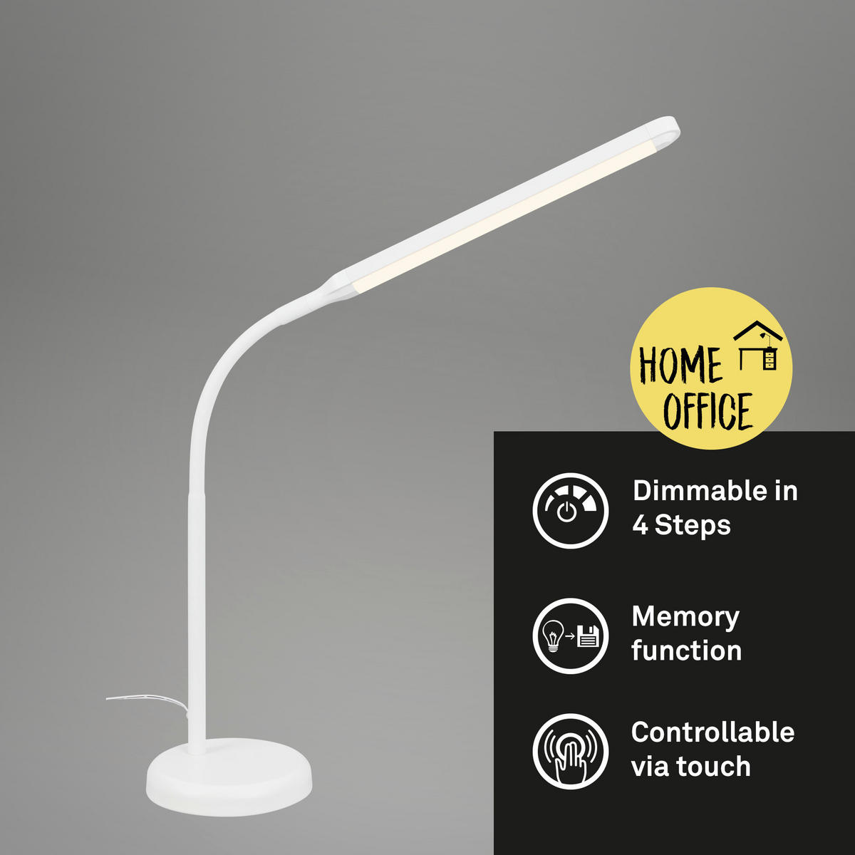 LED-SVETILKA ZA PISALNO MIZO  Pivaz             - bela, Trend, umetna masa (37/13/47cm)