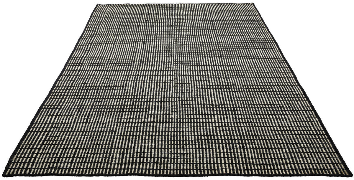 HANDWEBTEPPICH 140/200 cm Schwarz, Weiß  - Schwarz/Weiß, Design, Textil (140/200cm) - Novel