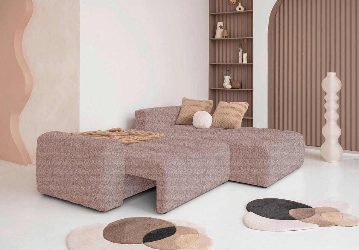 ECKSOFA  in Rot  268/184 cm  - Rot/Schwarz, Design, Kunststoff/Textil (268/184cm) - MID.YOU