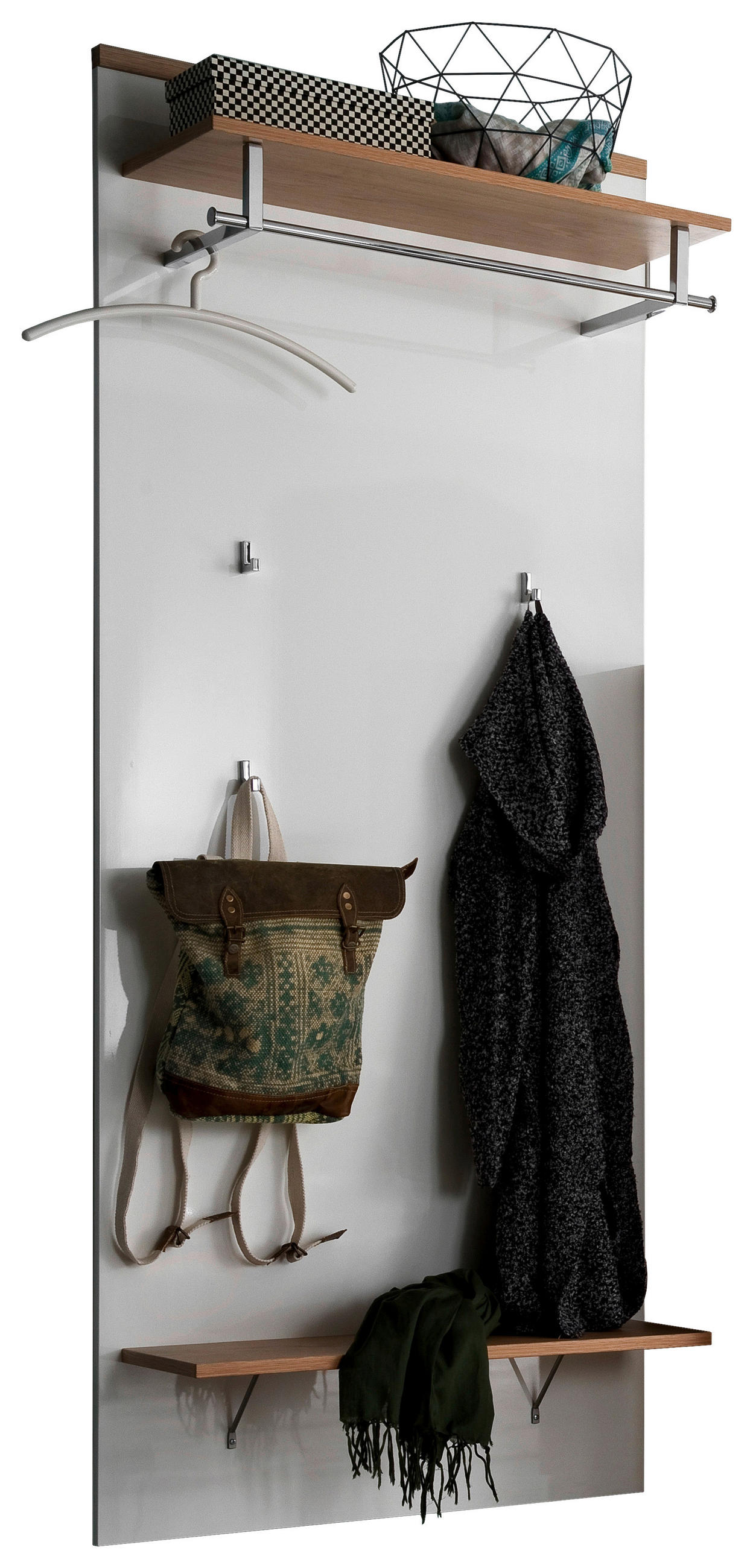 Moderano Garderobenpaneel Weiß, 91x199x32 cm