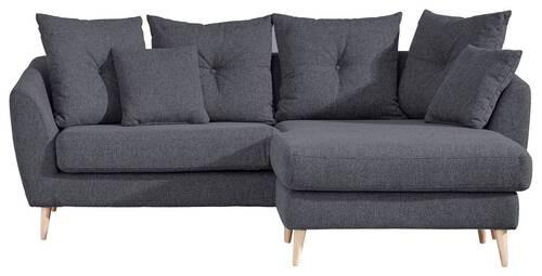ECKSOFA in Flachgewebe Anthrazit  - Anthrazit/Buchefarben, Konventionell, Holz/Textil (210/156cm) - MID.YOU