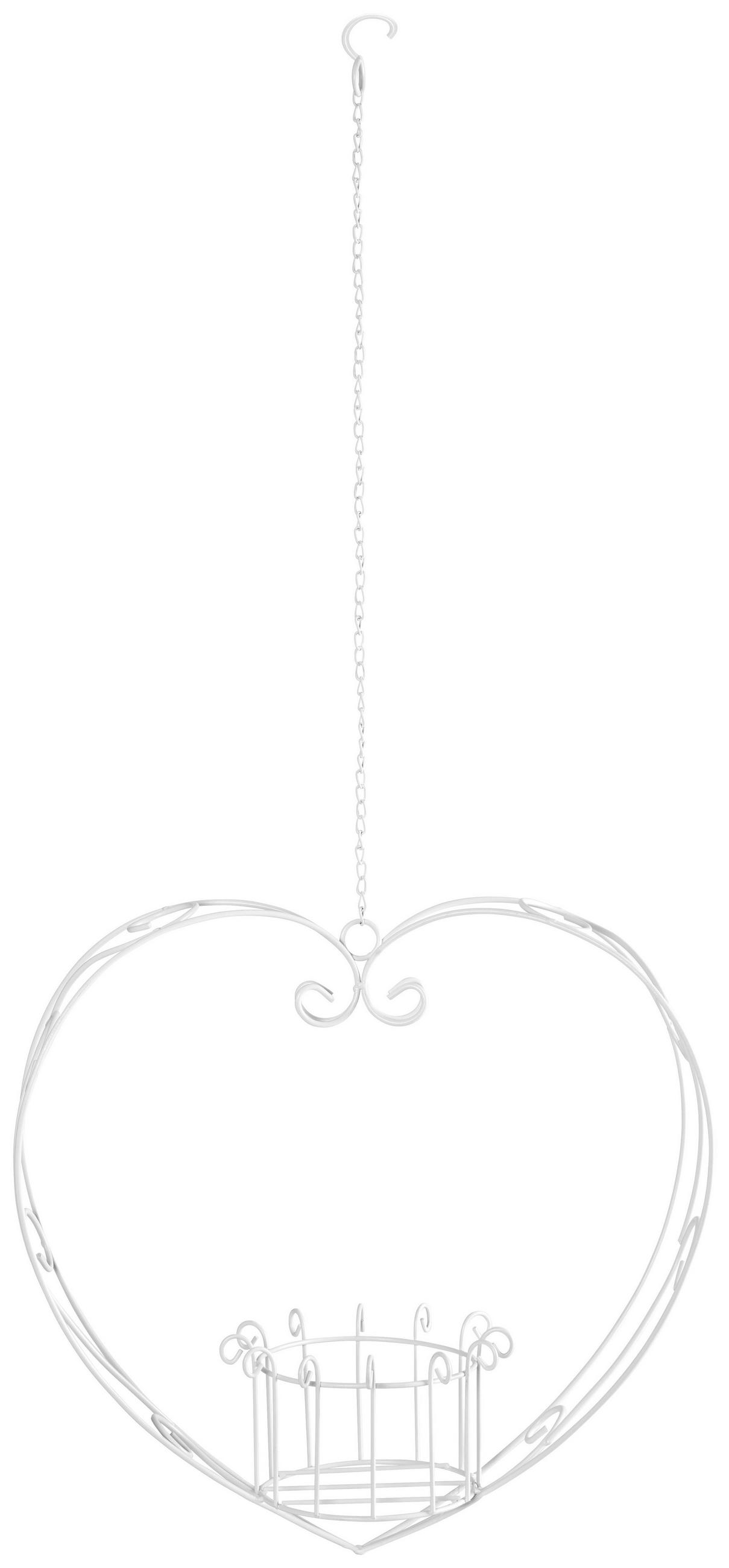 ZÁVESNÉ KVETINÁČE kov, 39/39/14 cm - biela, Trend, kov (39/39/14cm) - Ambia Home