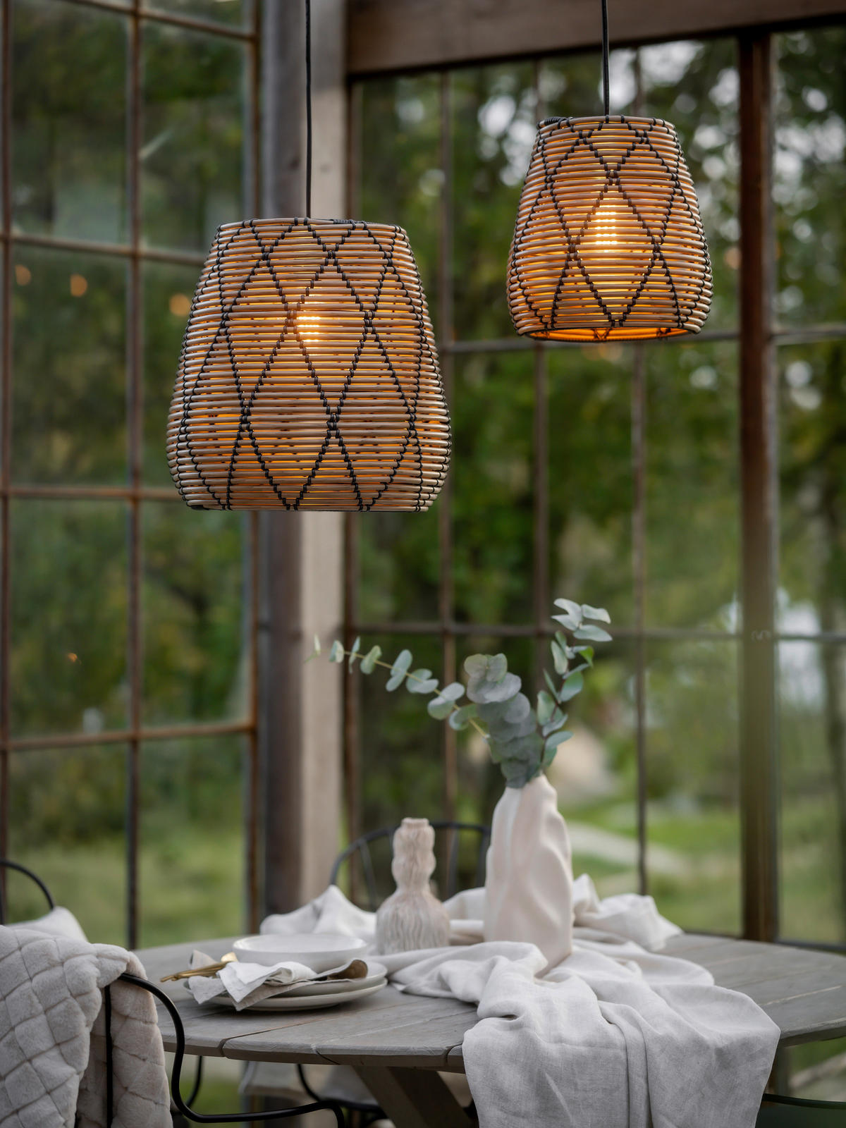 AUßENHÄNGELEUCHTE 28/25 cm   - Natur, Kunststoff (28/25cm)