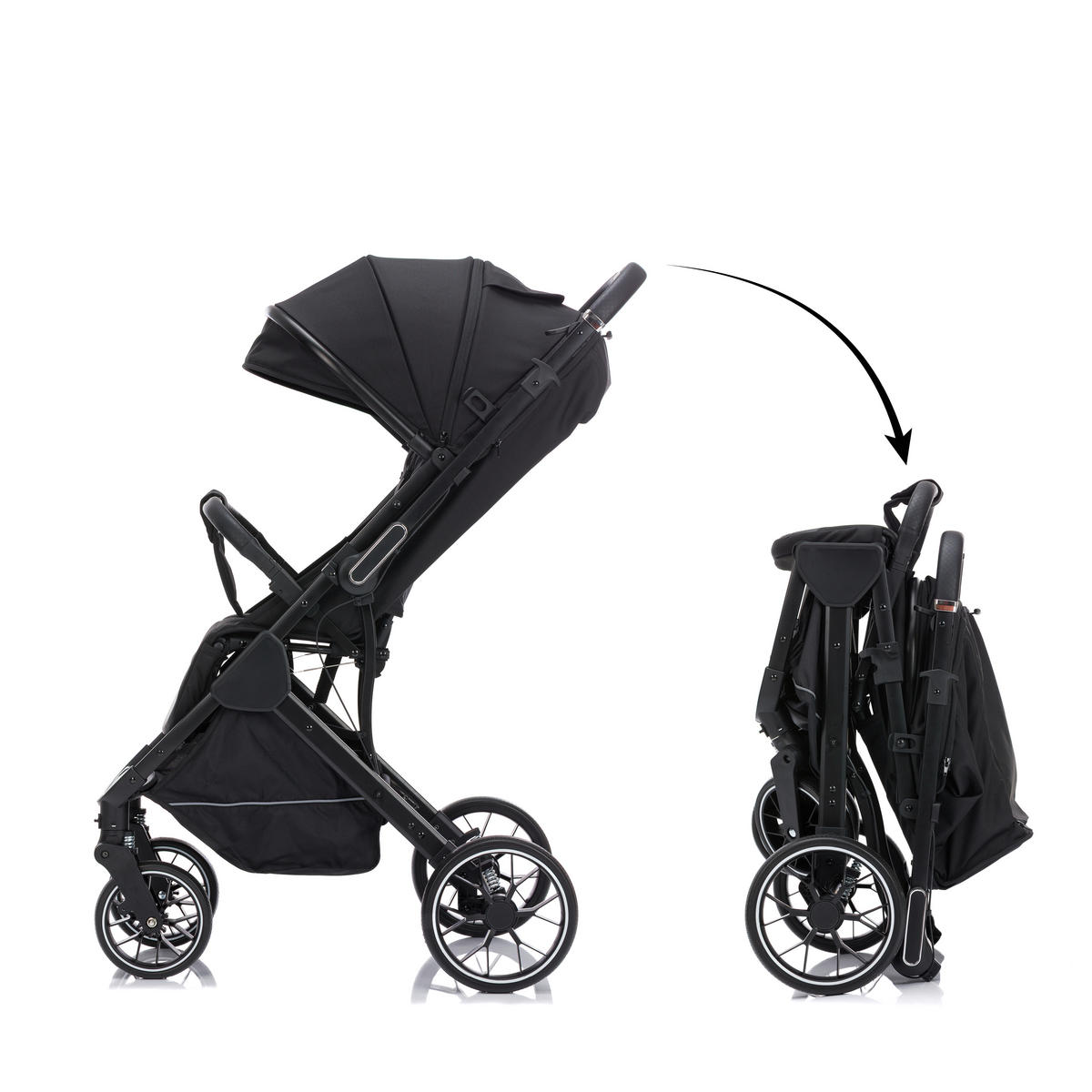 KIŠOBRAN KOLICA   - crna, Basics, tekstil/metal (73/55/107cm) - Fillikid