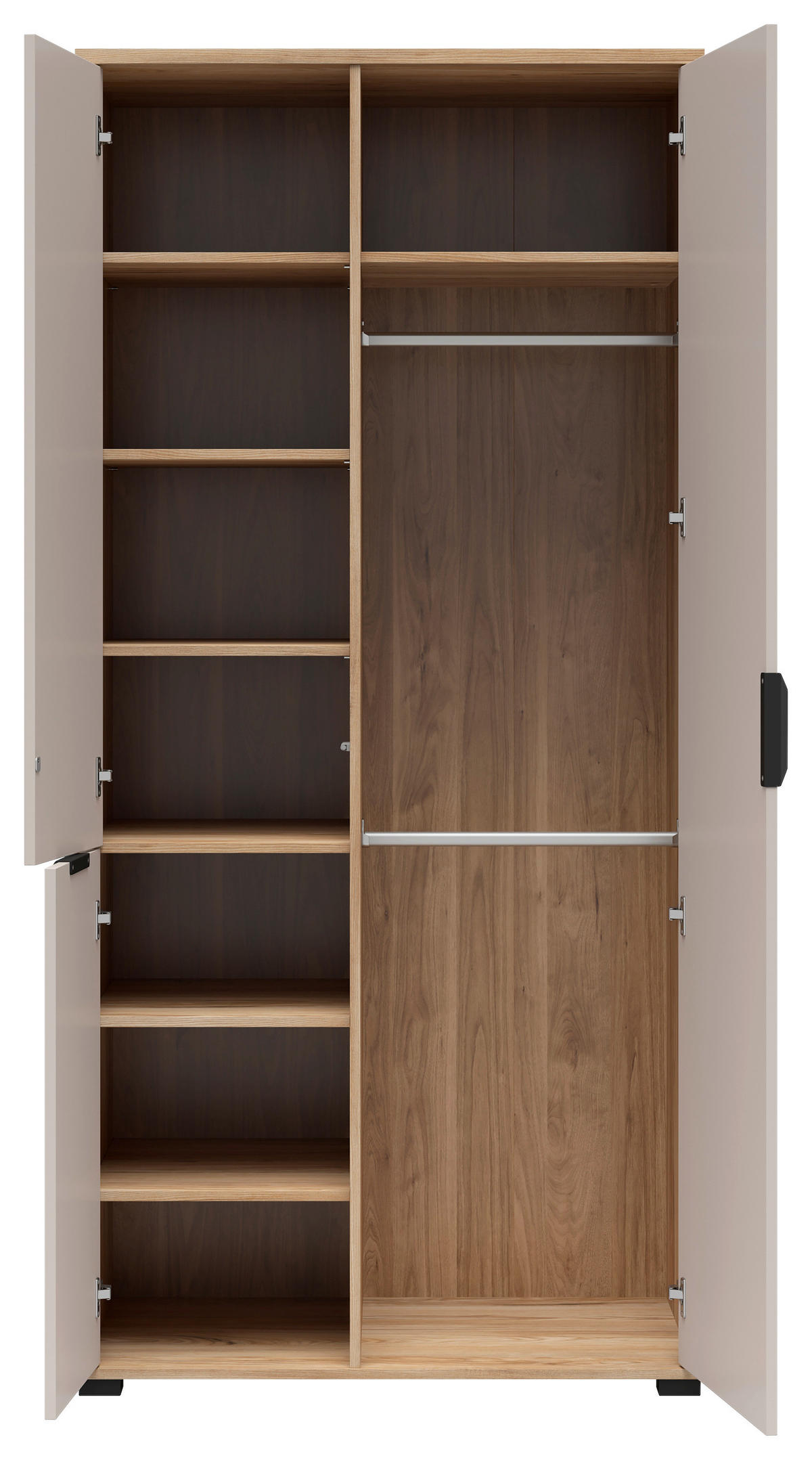 DREHTÜRENSCHRANK Eichefarben, Kaschmir  - Kaschmir/Eichefarben, Basics, Holzwerkstoff/Kunststoff (90/192,6/56cm) - Milino