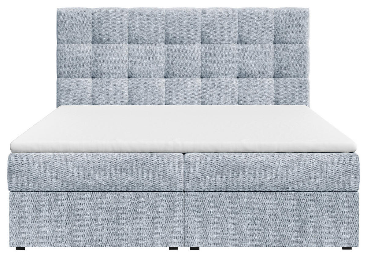 BOXBETT 140/200 cm,  in Blau, Bettkasten, Topper,  - Blau/Schwarz, MODERN, Holz/Kunststoff (140/200cm) - MID.YOU