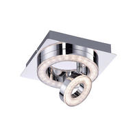 PLAFONIERĂ CU LED - culoare crom, Design, plastic/sticlă (17/17/13cm)
