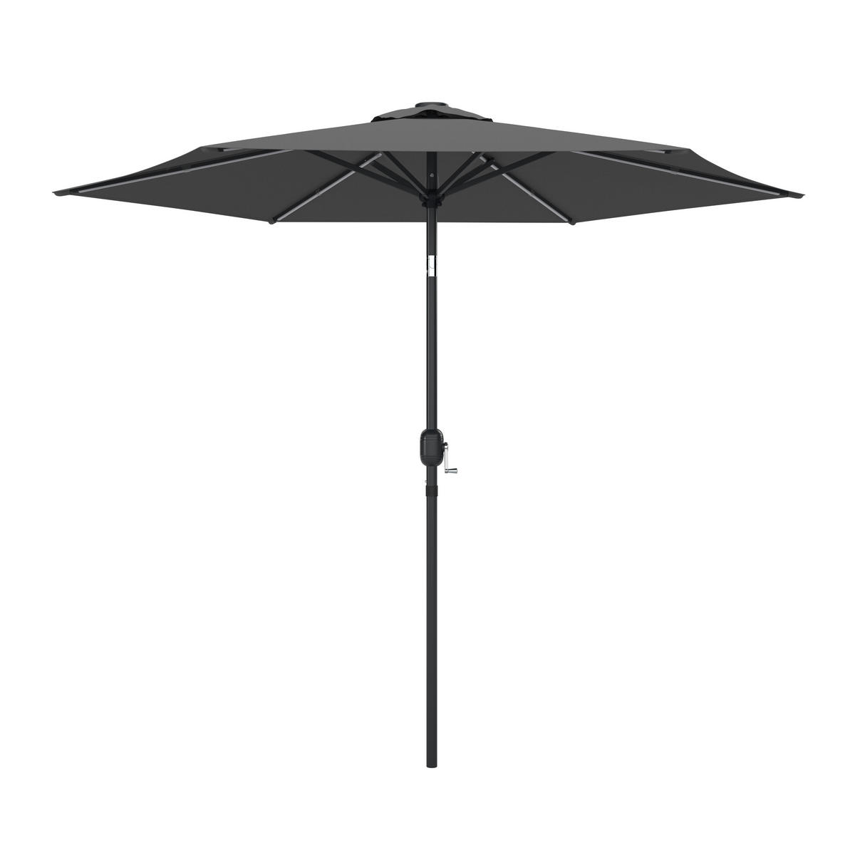 Sonnenschirm LED-Beleuchtung 270 cm Dunkelgrau  - Dunkelgrau, MODERN, Textil/Metall - Ambia Garden