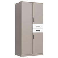 DREHTÜRENSCHRANK  in Grau, Weiß, Sahara  - Schwarz/Weiß, Design, Holzwerkstoff/Kunststoff (90/198/58cm) - Carryhome