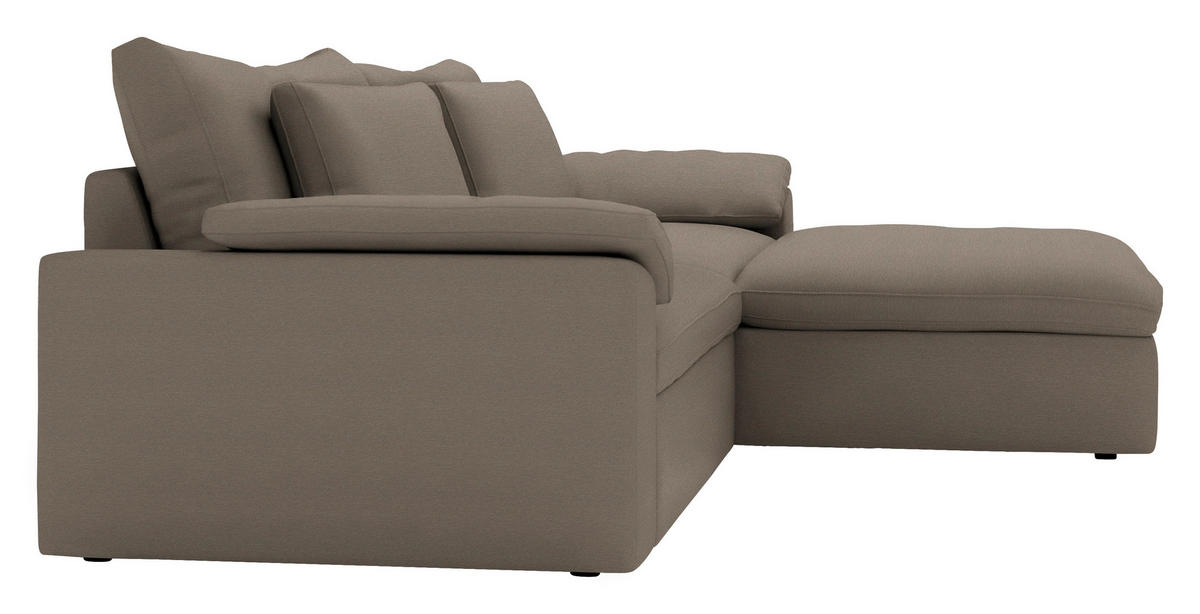 ECKSOFA  Chenille Graubraun  - Graubraun/Schwarz, Modern, Kunststoff/Textil (306/198cm) - Carryhome
