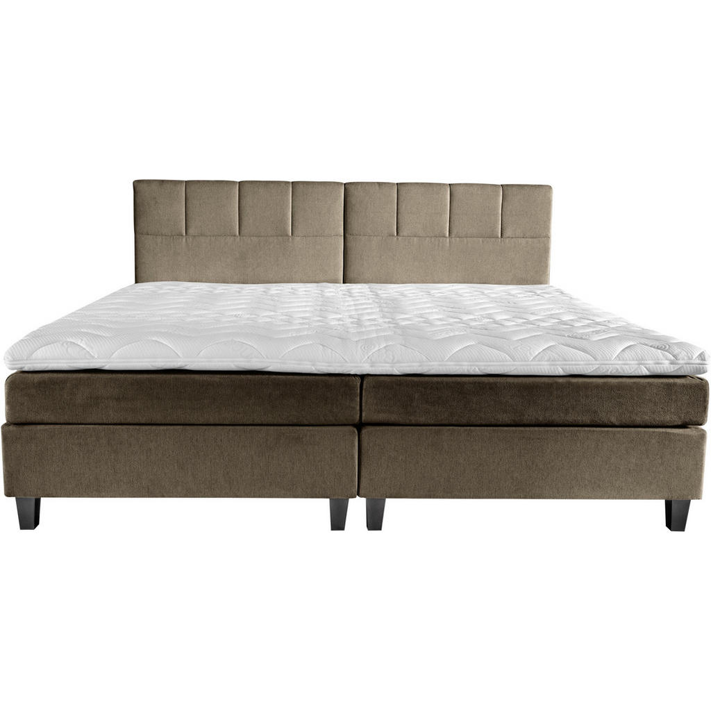 Thumbnail - Esposa Boxspringbett, Grau, Beige, Textil, Buche, H2, 5-Zonen, Höhe ca. 19 cm, 240x200 cm, Oeko-Tex® Standard 100, Über-...