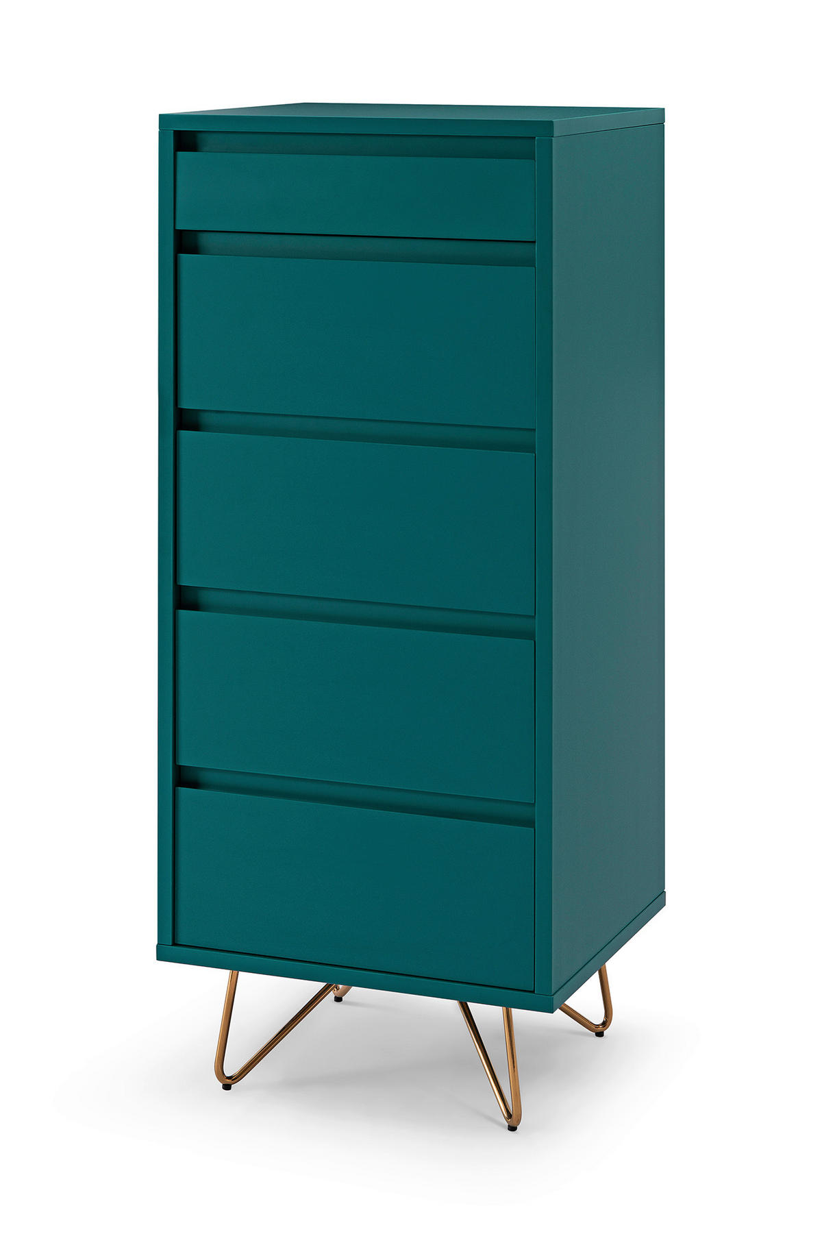 KOMMODE  in 45/110/40 cm  - Blau/Messingfarben, Design, Glas/Holzwerkstoff (45/110/40cm) - Livetastic