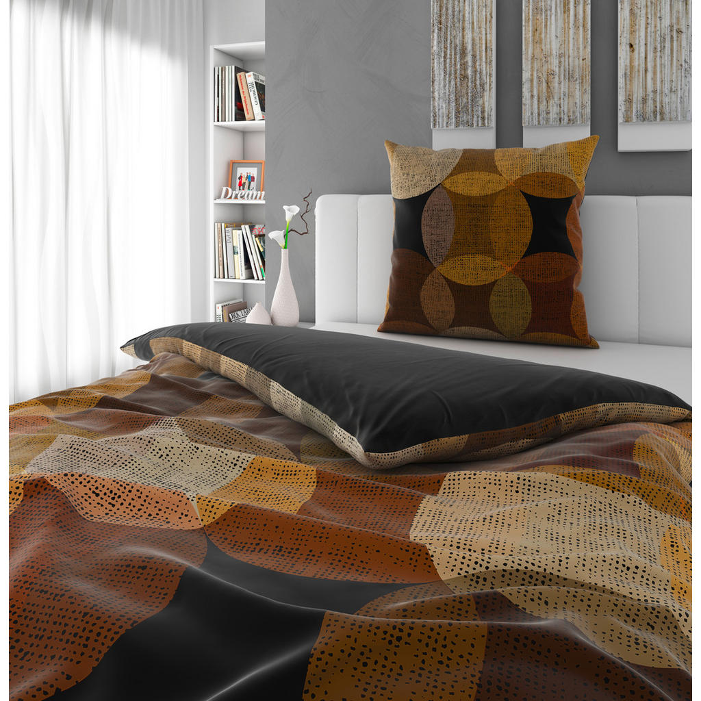 Thumbnail - Novel Wendebettwäsche Neuvac, Braun, Textil, Abstraktes, 155x220 cm, pflegeleicht, atmungsaktiv, Schlaftextilien, Bettwä...