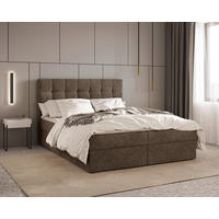 BOXBETT 160/200 cm,  in Braun, Bettkasten, Topper, H2 + H3 = mittel + fest  - Schwarz/Braun, MODERN, Holz/Kunststoff (160/200cm) - Livetastic