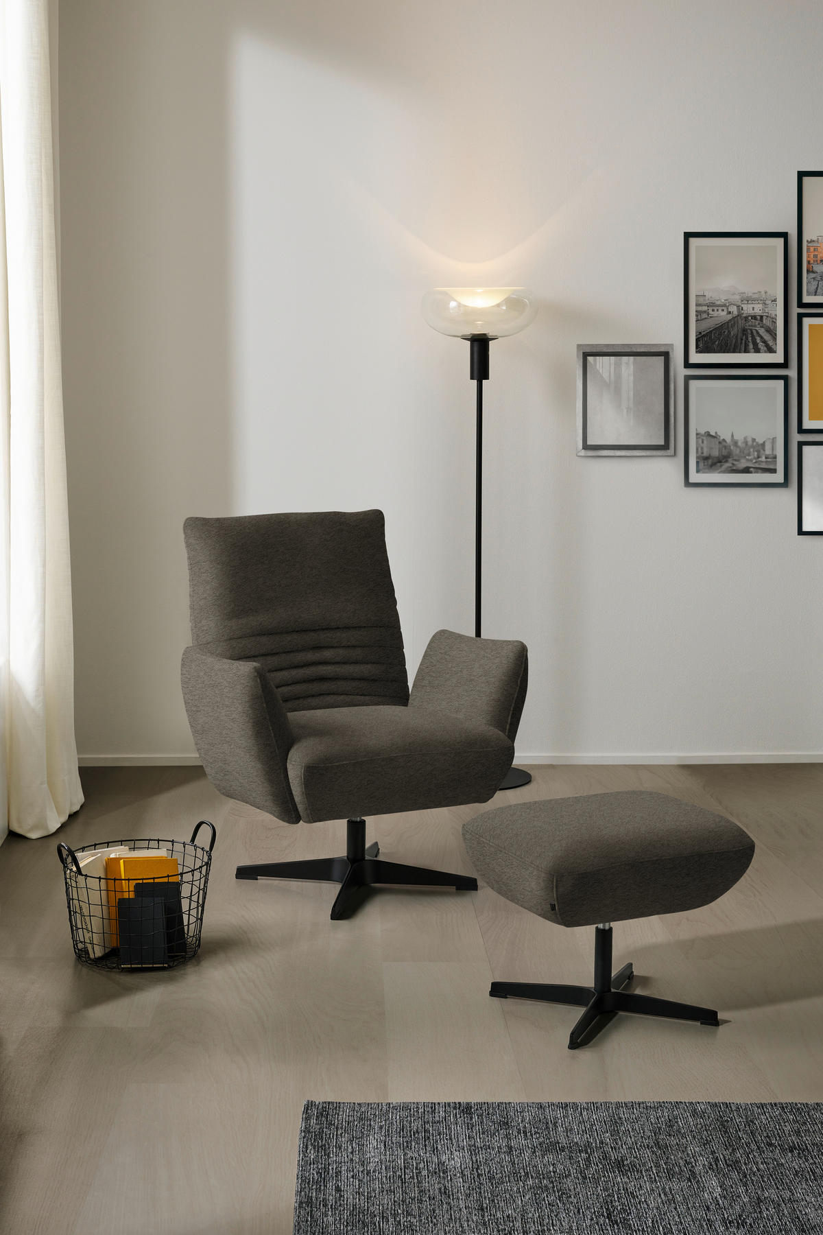 SESSEL in Teddystoff Dunkelbraun  - Dunkelbraun/Schwarz, Design, Textil/Metall (60/94/86cm) - Dieter Knoll