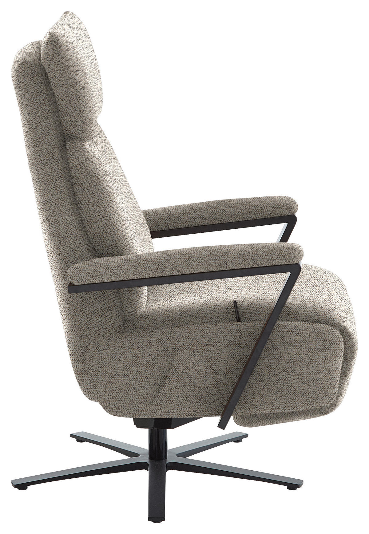 RELAXSESSEL in Textil Beige  - Beige/Schwarz, Design, Textil/Metall (68/117/85cm) - Cantus