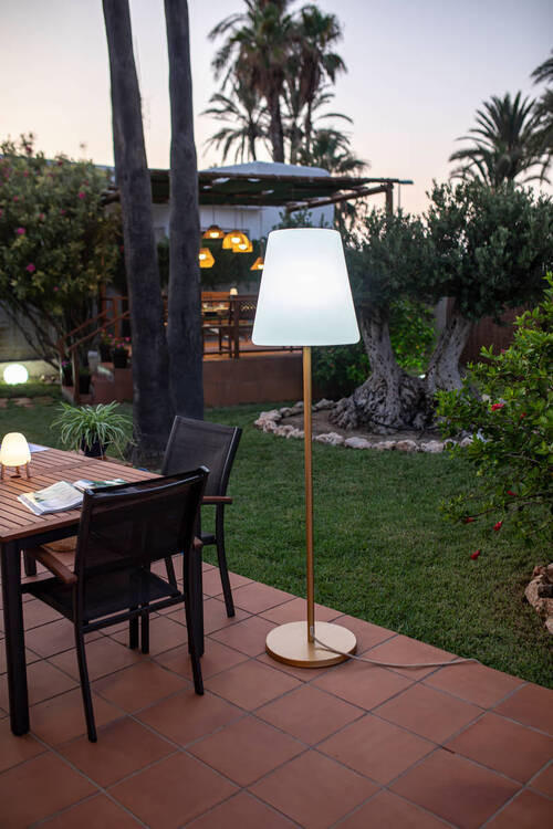 LED-AUßENLEUCHTE Lola Slim 43.6/180/43.6 cm   - Roségold, Design, Kunststoff/Metall (43.6/180/43.6cm) - New Garden