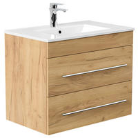 WASCHTISCHKOMBI 75,5 cm  - Eichefarben/Weiß, Basics, Keramik/Holzwerkstoff (75,5cm) - MID.YOU