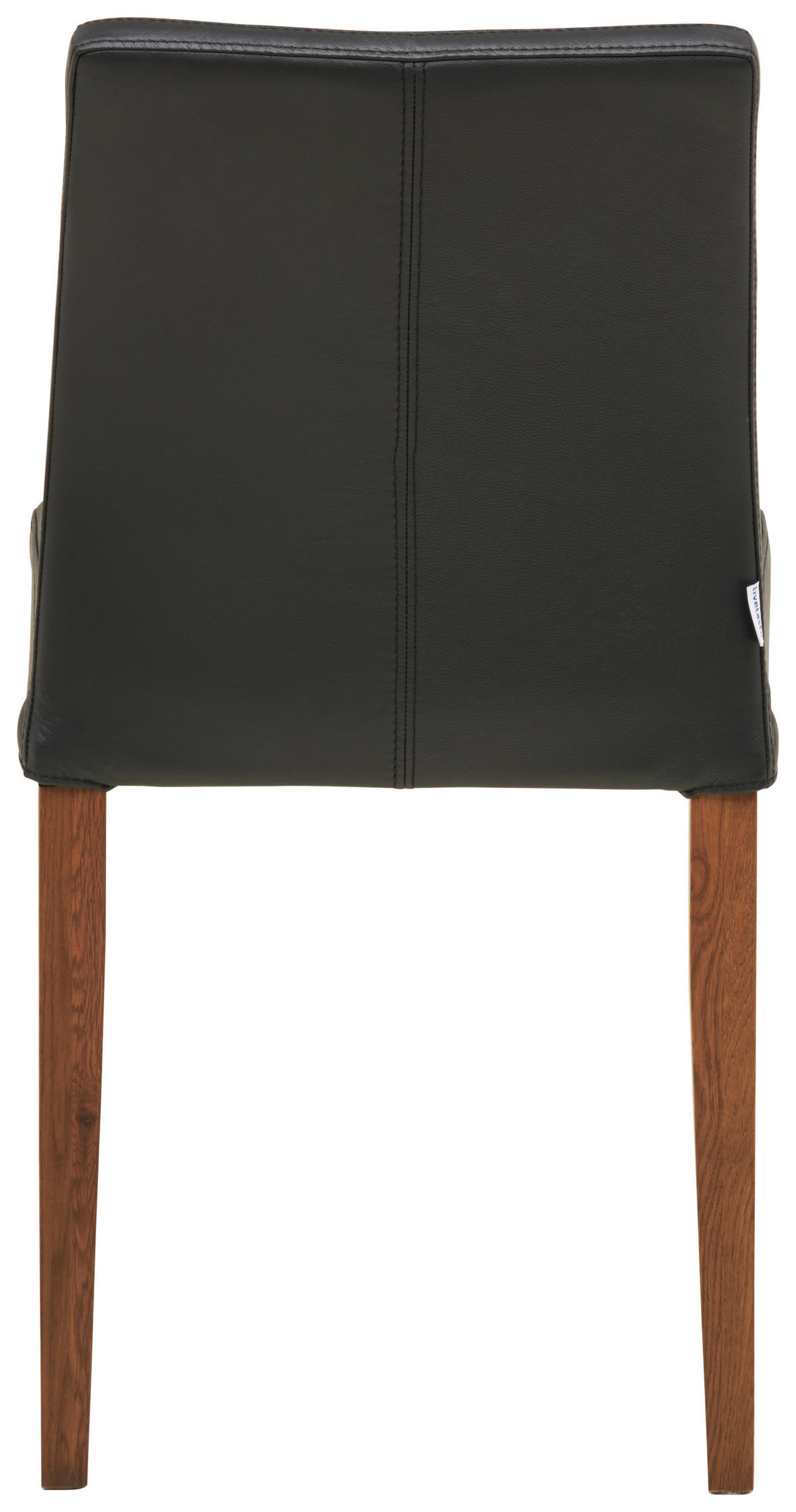 STUHL  in Echtleder pigmentiert Leder  - Walnussfarben/Schwarz, MODERN, Leder (47,5/87/57,5cm) - Livetastic
