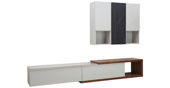 WOHNWAND in Grau, Weiß, Eichefarben - Eichefarben/Weiß, Design, Holzwerkstoff (300/194/47cm) - Dieter Knoll