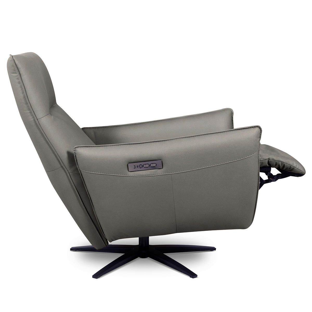 RELAXSESSEL Textil Grau  - Schwarz/Grau, Design, Textil/Metall (77/107/88cm) - Livetastic
