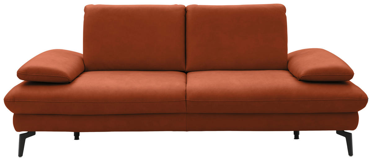 2,5-SITZER in Leder Cognac  - Cognac/Schwarz, Design, Leder/Metall (212/86/94cm) - Dieter Knoll