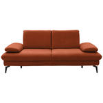 2,5-SITZER Dieter Knoll in Echtleder Cognac   - Cognac/Schwarz, Design, Leder/Metall (212/86/94cm) - Dieter Knoll