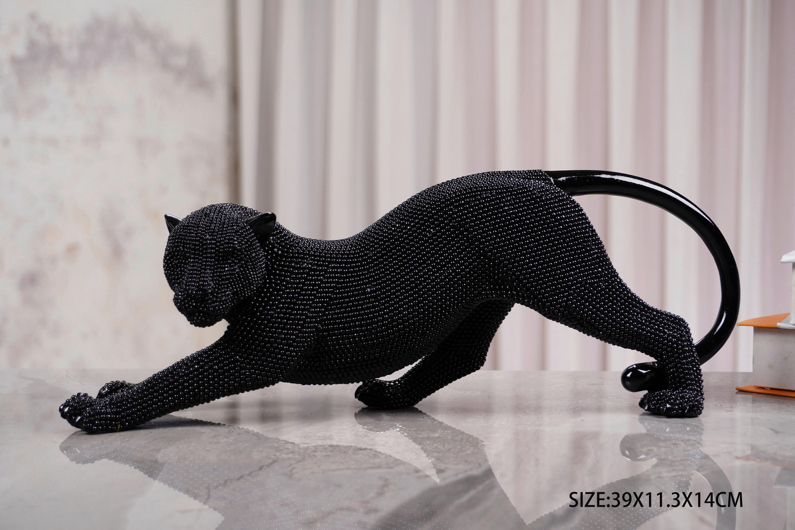 DEKOR ÁLLATFIGURA - fekete, Basics, műanyag (39/11,3/14cm)