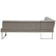 ECKBANK 174/233 cm in Chromfarben, Ecru - Chromfarben/Ecru, Design, Textil/Metall (174/233cm) - Novel
