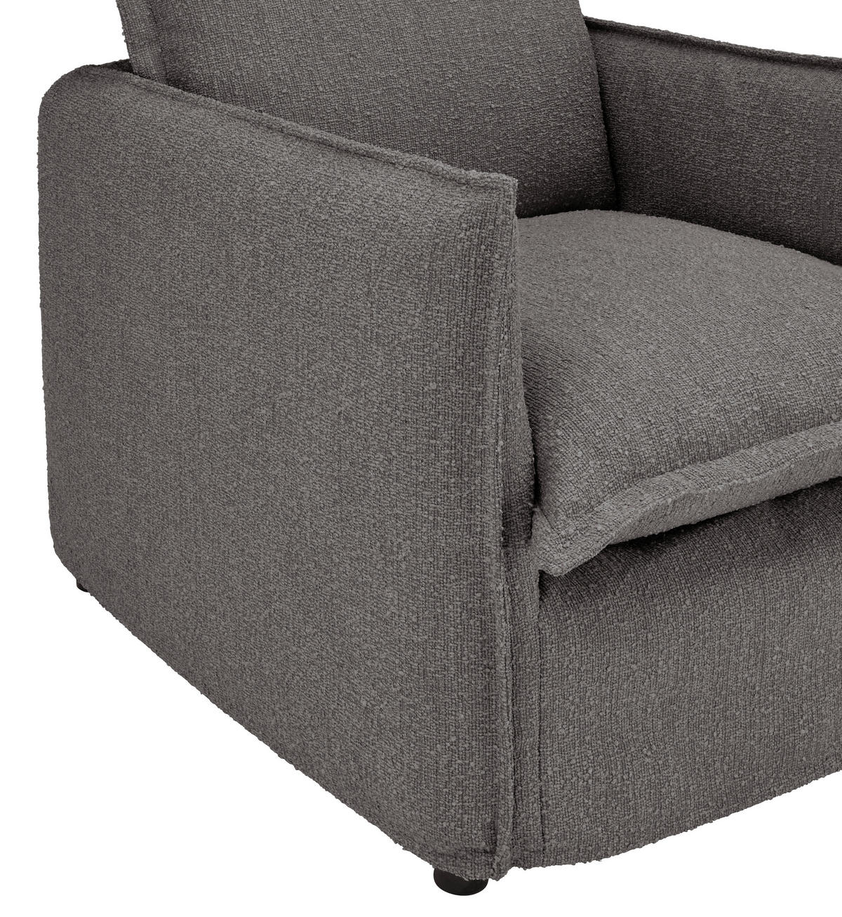 HUSSEN-SESSEL in Flachgewebe, Bouclé Grau  - Schwarz/Grau, Trend, Textil/Metall (120/82/98cm) - Livetastic