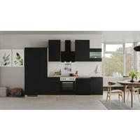 KUCHYNSKÁ LINKA CAPRI 310 - čierna/farba duba, Modern, kov/kompozitné drevo (310cm) - FlexWell