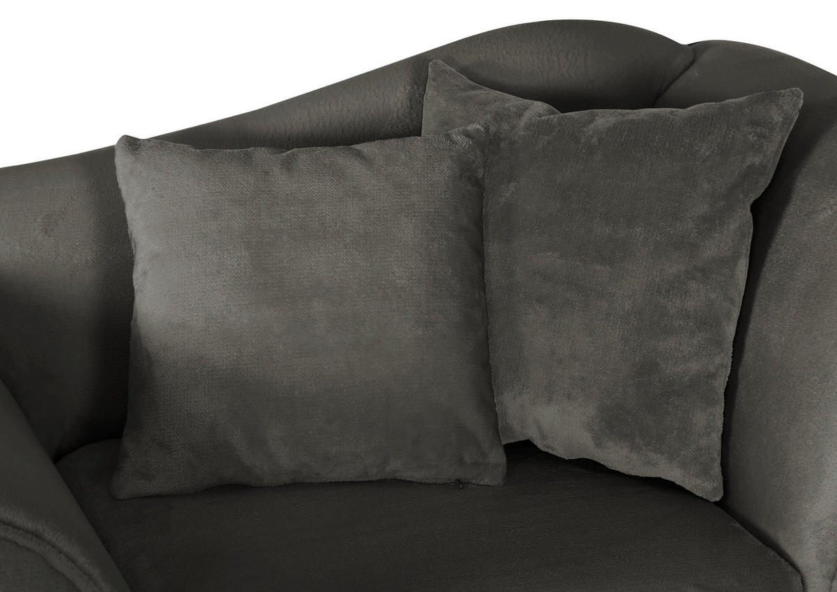 FAUTEUIL in Chenille Anthrazit  - Anthrazit/Schwarz, Design, Textil/Metall (138/83/85cm)