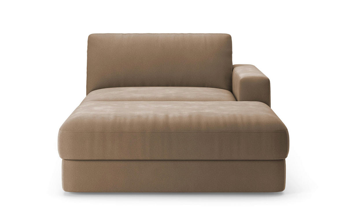 RÉCAMIERE Mikrofaser Braun  - Schwarz/Braun, Modern, Kunststoff/Textil (132/87/196cm) - Sit & More