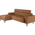 ECKSOFA Rostfarben Chenille  - Rostfarben/Schwarz, KONVENTIONELL, Textil/Metall (178/264cm) - Hom`in