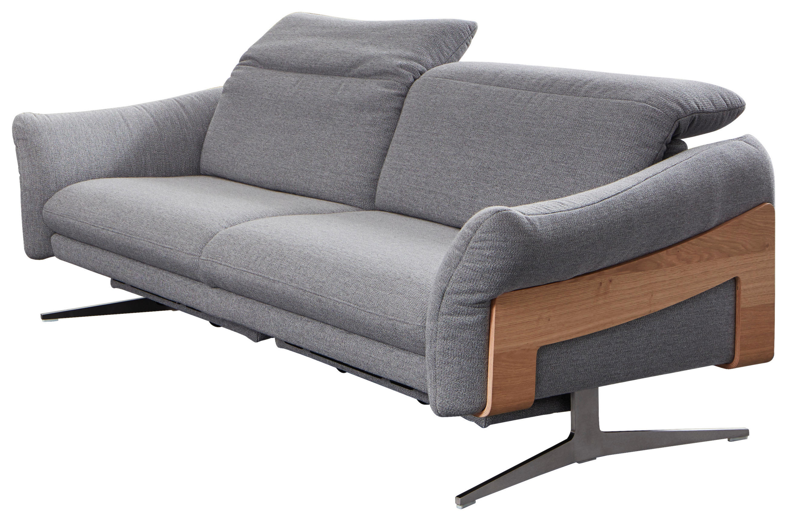 3-SITZER-SOFA in Webstoff Grau  - Anthrazit/Grau, Design, Holz/Textil (223/81/107cm) - Himolla