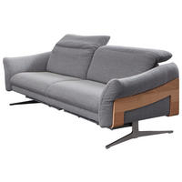 3-SITZER-SOFA in Webstoff Grau  - Anthrazit/Grau, Design, Holz/Textil (223/81/107cm) - Himolla