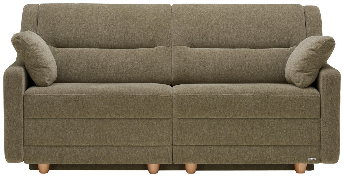 SCHLAFSOFA in Textil Olivgrün  - Buchefarben/Olivgrün, Konventionell, Holz/Textil (184/88/91cm) - Sedda