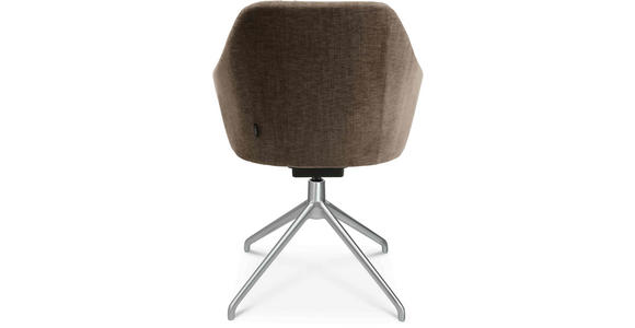 ARMLEHNSTUHL in Aluminium Velours - Graubraun/Alufarben, Design, Textil/Metall (58/81,5-84,5/60cm) - Johann Jakob