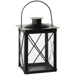 LATERNE - Schwarz, Design, Glas/Metall (15/20/15cm) - Ambia Home