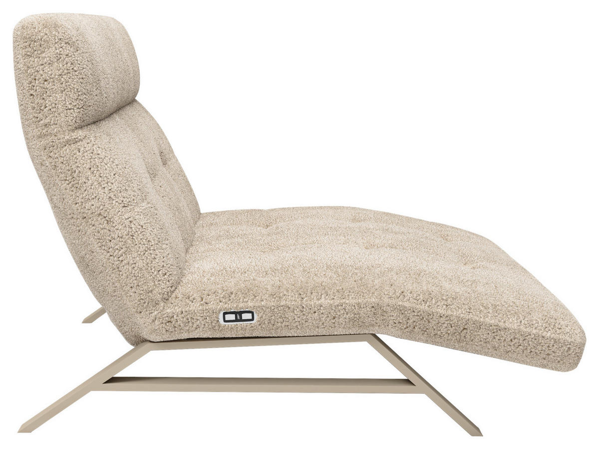 RELAXLIEGE in Chenille, Teddystoff Cappuccino  - Kaschmir/Cappuccino, Design, Textil/Metall (120/54-113/158-198cm) - Pure Home Lifestyle
