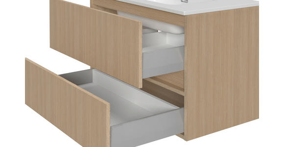 WASCHTISCHKOMBI 80 cm  - Eichefarben/Weiß, KONVENTIONELL, Keramik/Holzwerkstoff (80cm) - Xora