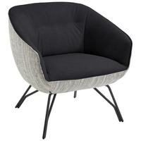 COCKTAILSESSEL - Anthrazit/Grau, Design, Leder/Textil (76/80/73cm) - Joop!