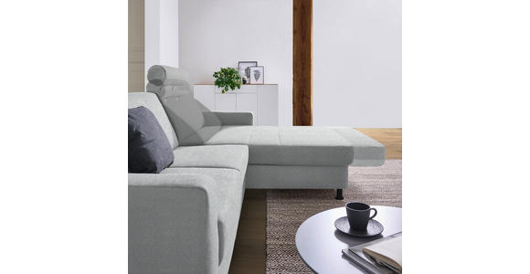 ECKSOFA in Webstoff Hellgrau  - Hellgrau/Schwarz, Design, Kunststoff/Textil (257/165cm) - Xora