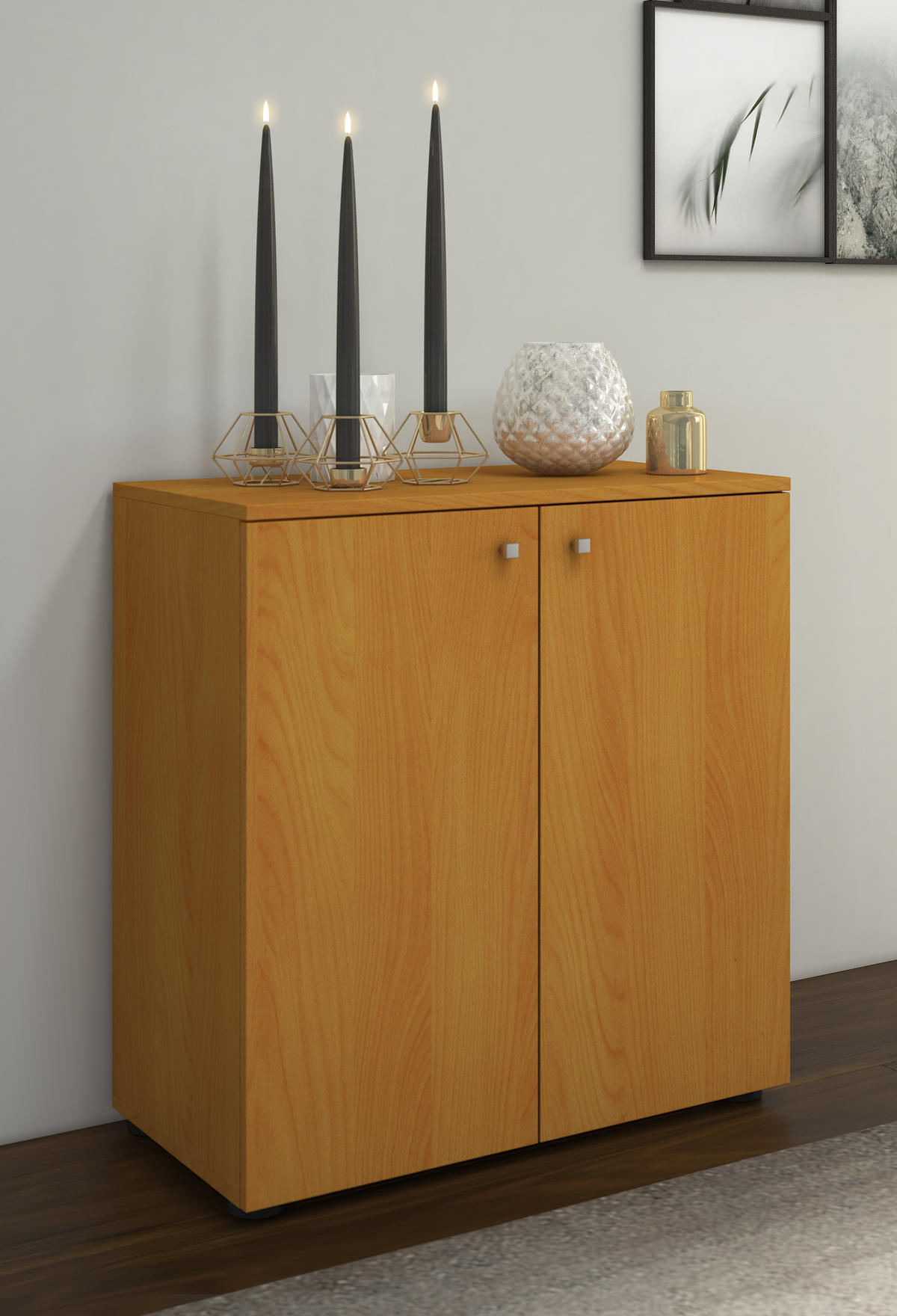 commode 70/74/40 cm  in Buchefarben  - Silberfarben/Buchefarben, Basics, Holzwerkstoff/Kunststoff (70/74/40cm) - MID.YOU
